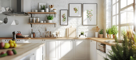 Obraz na płótnie Canvas interior with kitchen utensils