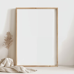 Empty Picture Frame against white wall - 753320362