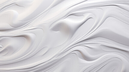 High-Resolution 3D Render of Swirling Abstract White Cream Texture