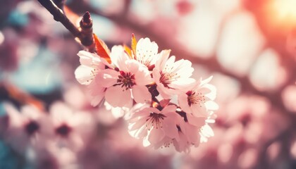 Obraz premium Soft spring blooms with sun flare