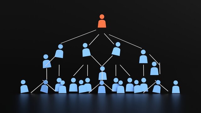 ponzi pyramid scheme white collar crime 3d representation. Can be used to represent organizational corruption bankruptcy, multilevel scam or hierarchy collapse