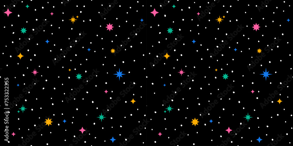 Aufkleber vector seamless pattern with sparkle stars figure. minimal modern geometric background. texture with