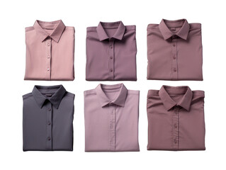 Set of mauve shirt isolated on transparent background, transparency image, removed background