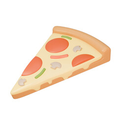 3D Illustration a Slice of Pizza

