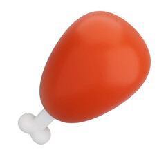 3D Illustration of Fried Chicken
