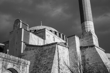 Black and White - Sunrise over the Sultanahmet mosque