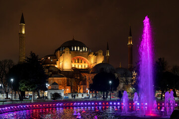 Fototapeta na wymiar Istanbul - Hagia Sophia mosque by night