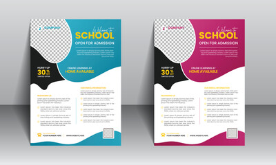 School admission social media post and school admission leaflet design template