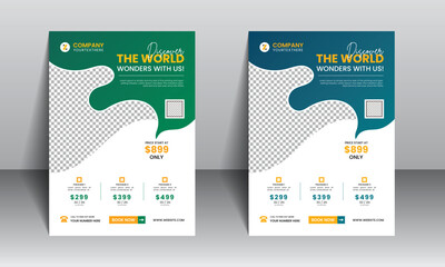 A travel flyer for exploring the world