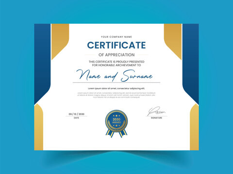 Gradient Gold Luxury Professional Award Certificate Template