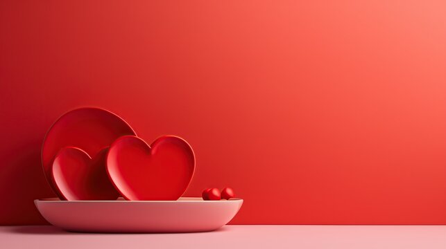 Simple Romance: Minimalist design meets bold colors, creating an eye-catching image for Valentine's Day