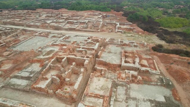 Aerial Panorama of Mohenjo Daro's Archaeological Majesty