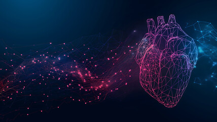 Digital Love: Abstract Heart in a Web of Connectivity