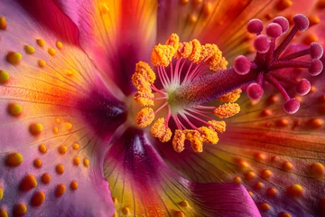 Foto op Plexiglas Vivid Macro Photography of a Flower's Inner Beauty © slonme