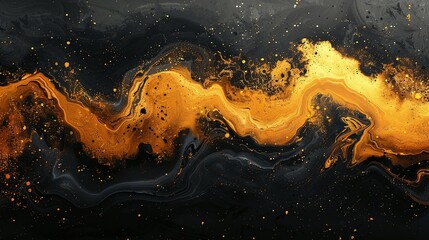 Art vector illustration with golden texture. Oil on canvas. Brushstrokes of paint. Modern Art. Prints, wallpapers, posters, cards, murals, rugs, hangings, prints