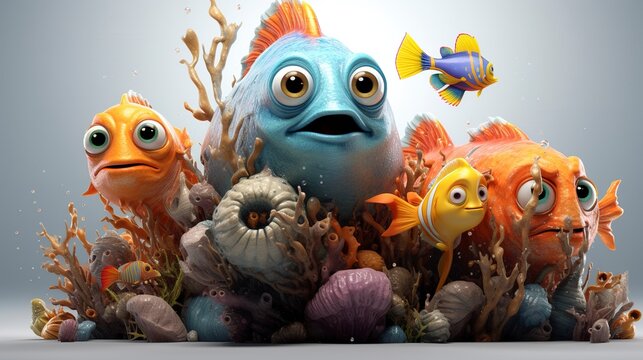 Characters Watching Diverse Deep-Sea Species