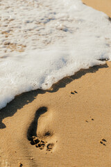 footprints on the beach