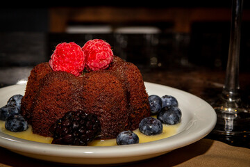 Molten Lava Cake with Fruit
