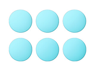 Set of blue round blank circle isolated on transparent background, transparency image, removed background