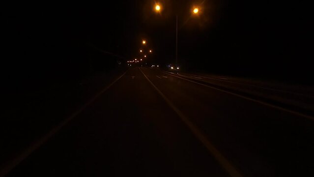 January 14, 2024 - Rawai, Phuket Thailand. A drive around the Rawai area after dark on very dimly lit streets.