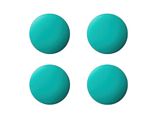 Set of turquoise blank round circle isolated on transparent background, transparency image, removed background