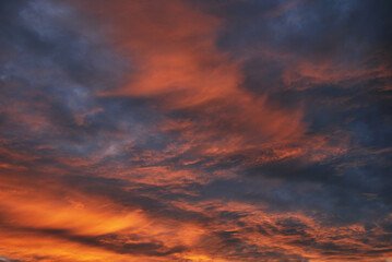 Dramatic evening cloudy sky surface

