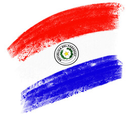 paraguayan flag with paint strokes