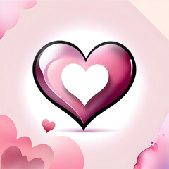 Rosy Pink Heart-Shaped Large Water Droplet: Symbol of Affection.(Generative AI)