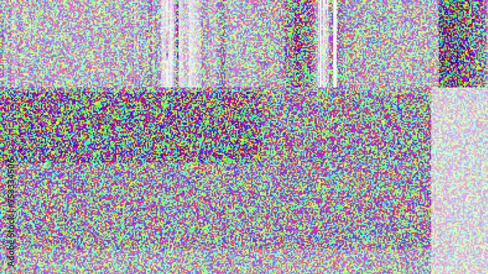 Leinwandbilder old retro tv - static tv black and white noise caused by bad signal reception. loop animation