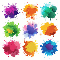 set of colorful splashes
