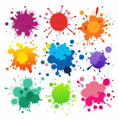 set of colorful splashes