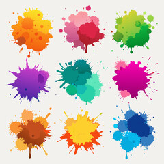 set of colorful splashes