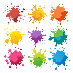 set of colorful splashes