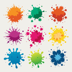 set of colorful splashes
