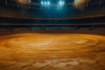 Poster Empty round bullfight arena in Spain. Spanish bullring for traditional performance of bullfight © MVProductions