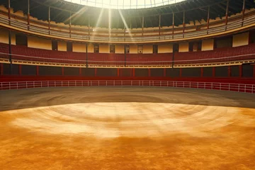 Wandaufkleber Empty round bullfight arena in Spain. Spanish bullring for traditional performance of bullfight © MVProductions