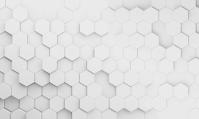 white hexagon background