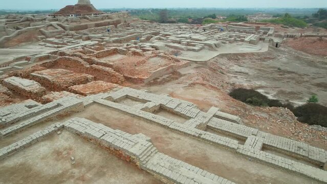 Archaeological Grandeur: Mohenjo Daro's Ruins from Above