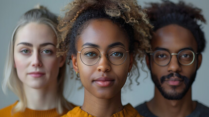 Group of Diverse Individuals with Glasses, To showcase diversity and unity while highlighting different styles of glasses and their wearers, suitable - obrazy, fototapety, plakaty