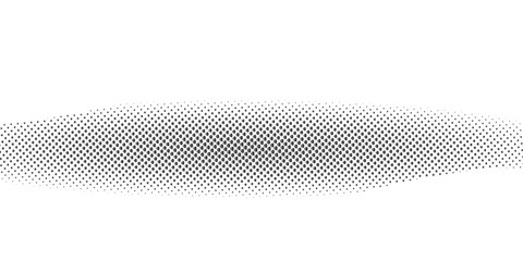 Flowing dots particles wave pattern 3D curve halftone black gradient curve shape isolated on white background. Vector in concept of technology, science, music, modern. arts dots