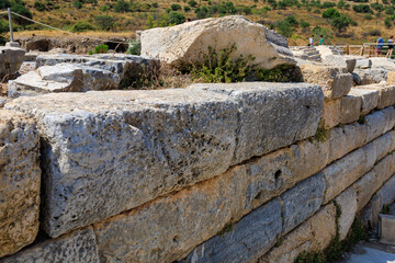 Antique wall. Background with selective focus and copy space