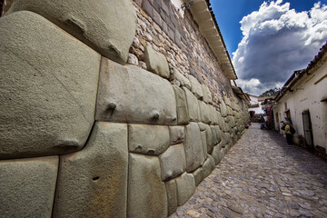 Inca stone walls in Cusco, Peru, a remarkable example of Inca architecture and craftsmanship