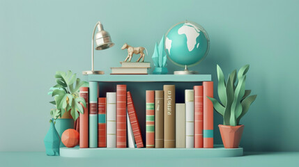 A display of international books showcasing the diverse cultures and perspectives found within the pages and inviting readers to expand their horizons.