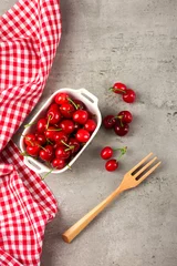 Fototapeten Fresh Cherry, basil, pepper, food ingredients © Creative Perspective