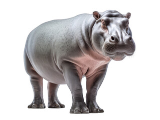 hippo isolated on transparent background, transparency image, removed background