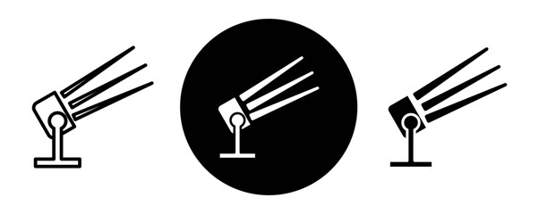 Searchlight outline icon collection or set. Searchlight Thin vector line art