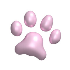 Cat Paw 3D print. Isolated Vector pink footprint illustration