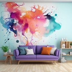 Drawing Room Elegance: Artistic Wall Mockup Delight