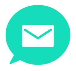 シンプルな緑色のメールと吹き出し