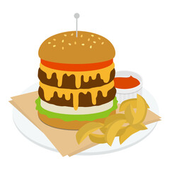 ハンバーガーのイラスト